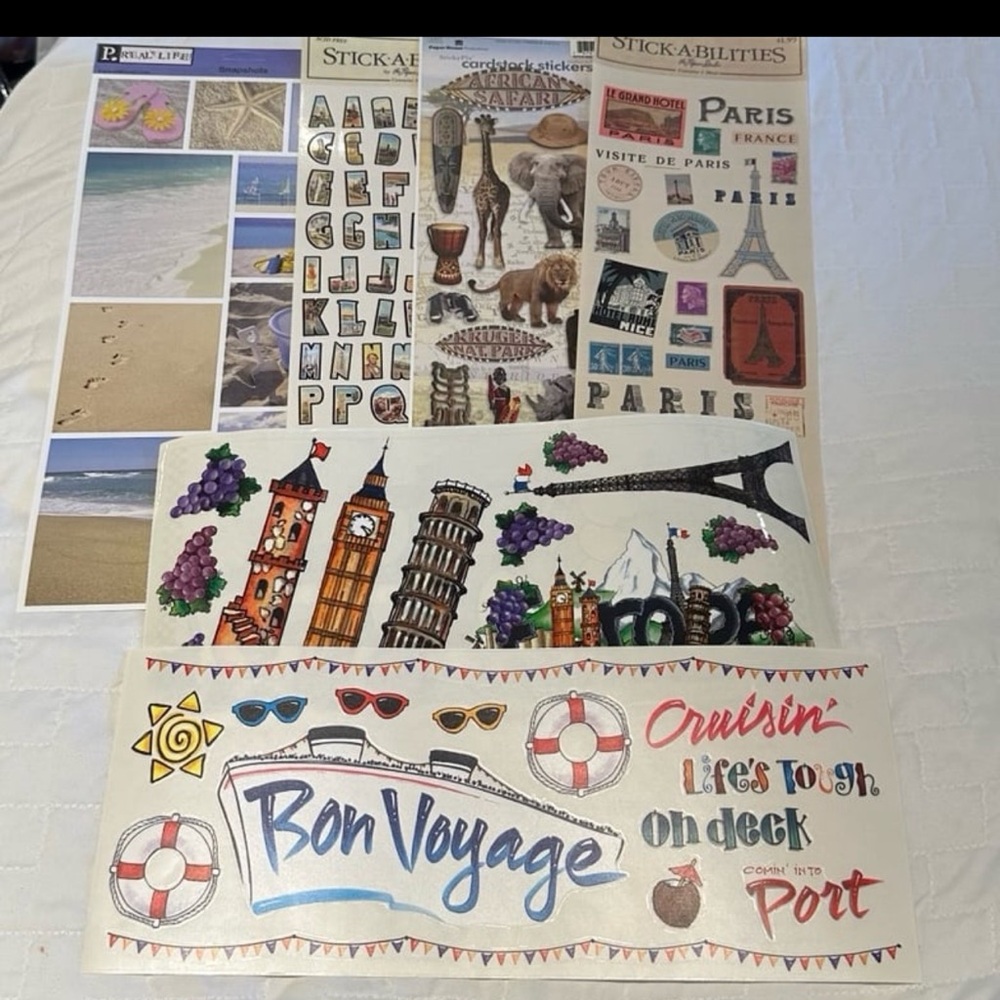 TRAVEL STICKER Bundle for all your travel adventures 6 sheets NEW! $36